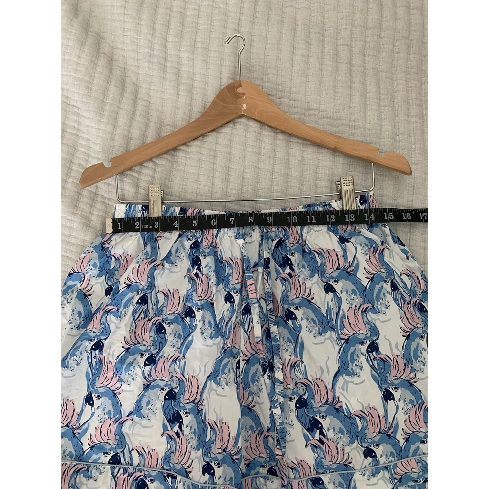 8 Oak Land Pajamas Sz M Blue Pink 100% Cotton Cockatoos Long Sleeve Shorts Prep - Picture 10 of 11